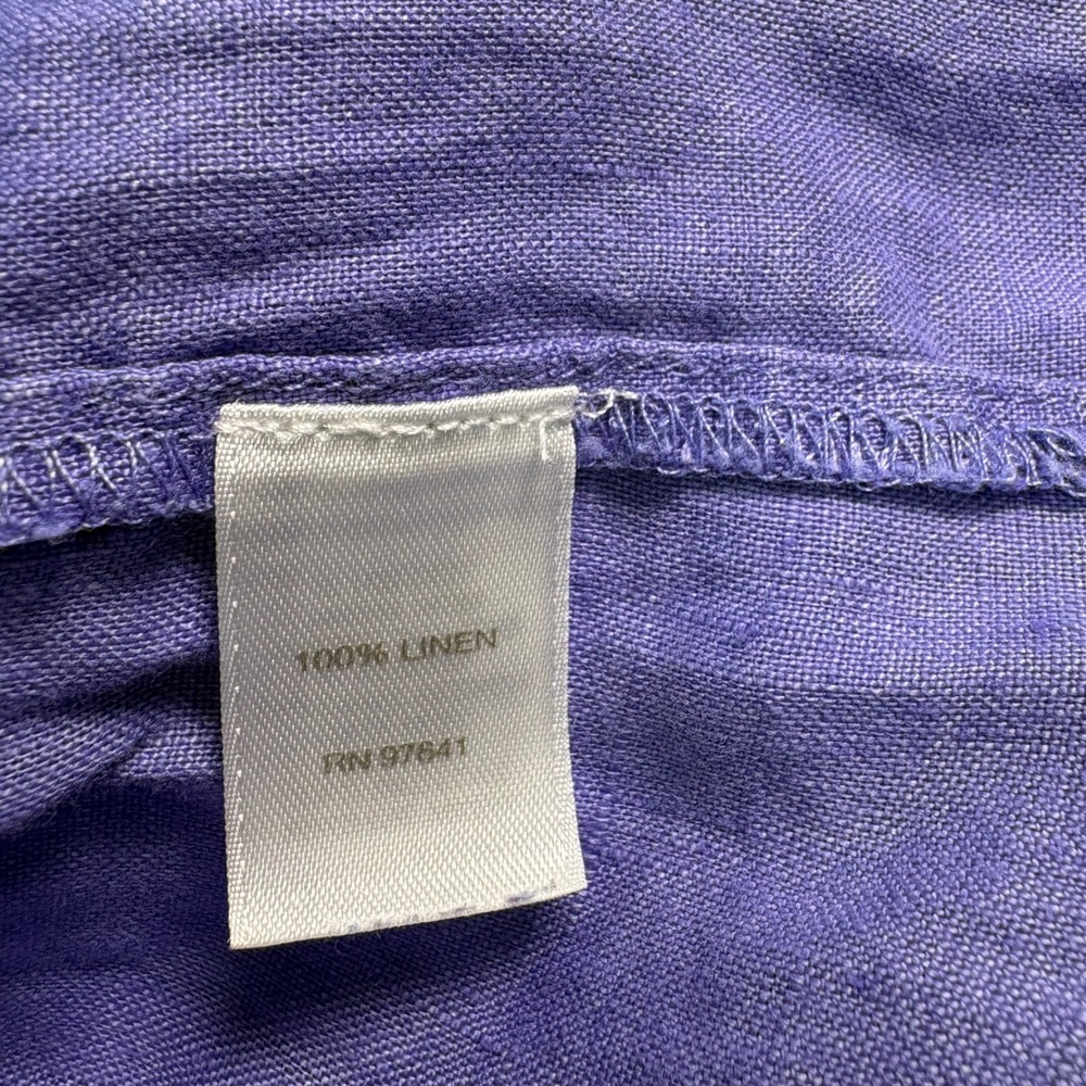 J. Jill Button Down Shirt Womens XL Purple Love Linen Essential Shirt Casual - Picture 6 of 9